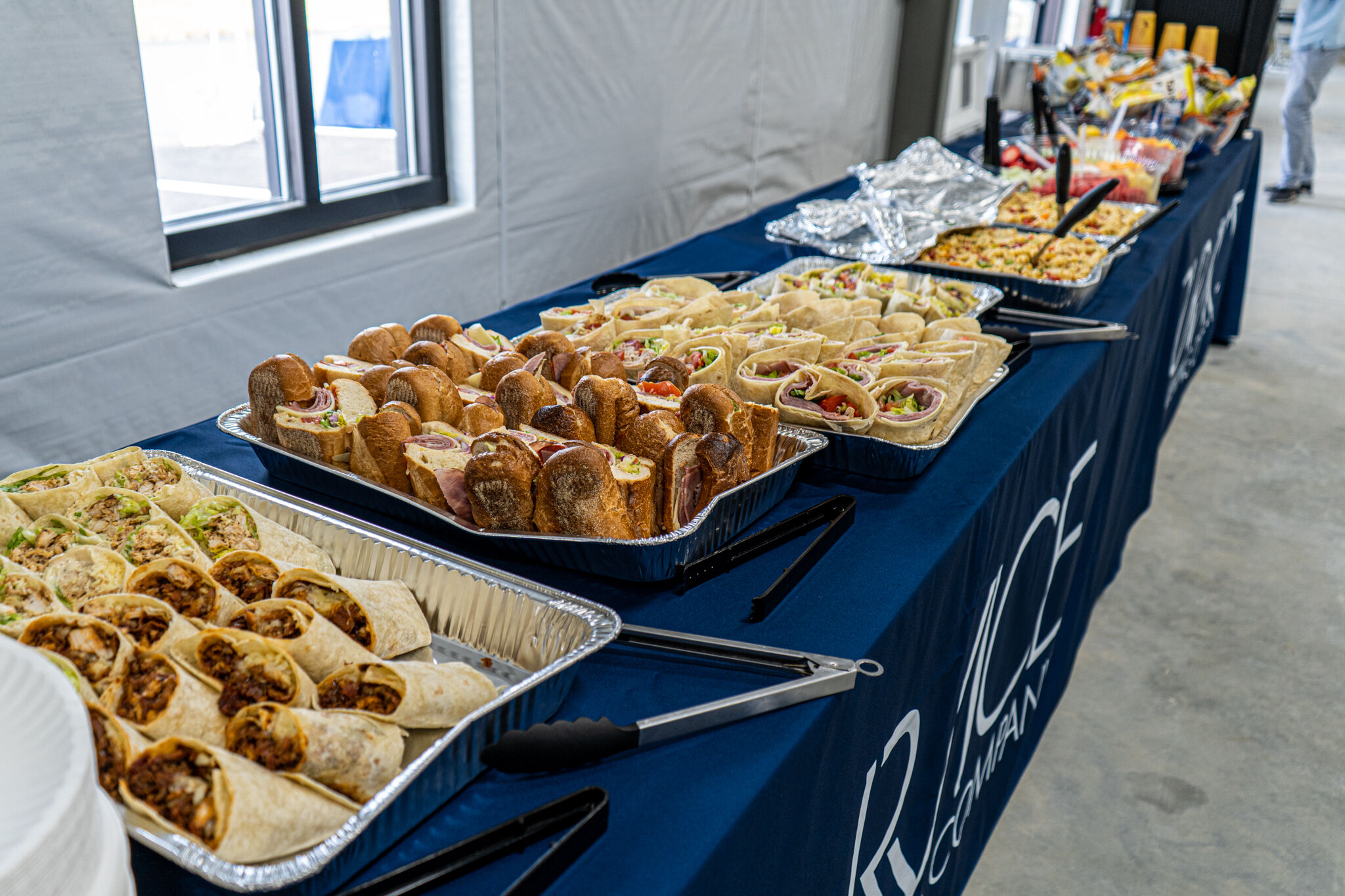 The catered lunch at the event.