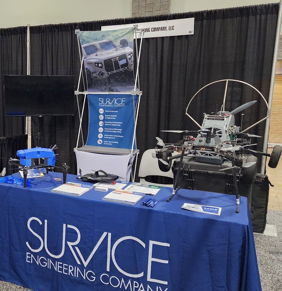 The SURVICE booth at Modern Day Marine.