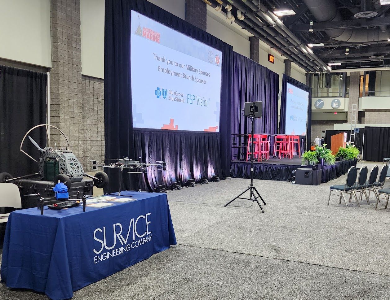 The SURVICE booth at Modern Day Marine.