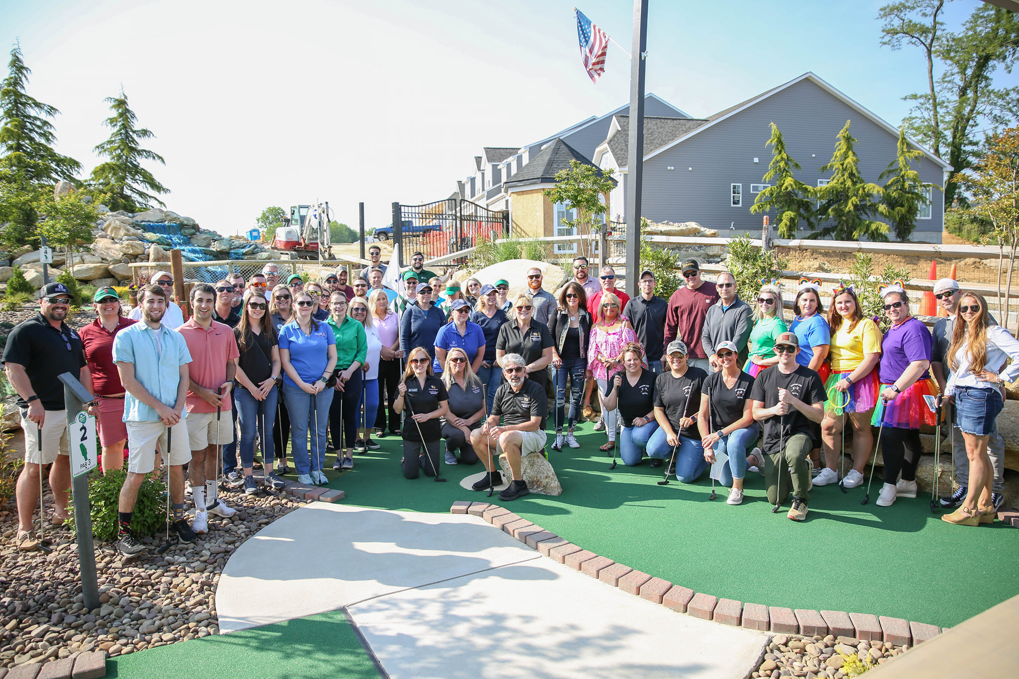 Group shot of participants in golf fundraiser