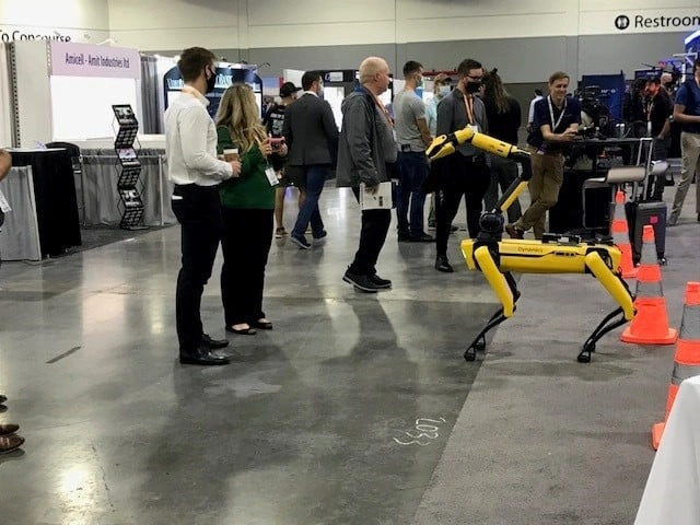 Robotics demo in the AUVSI Hall.