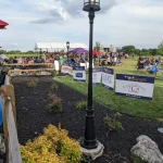 Sponsor signs at the fundraiser.