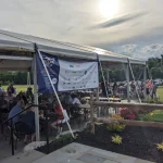 Sponsor banner at Hopkins Farm Brewery