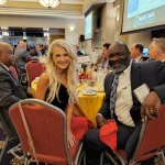 Ray Hall and Victoria Arcilesi at dinner.