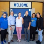 SURVICE Employees Mike Ray and Rodney Rhoades with Aberdeen Middle School teachers and leadership.