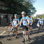 SURVICE Employees biking on Main St. Bel Air, MD