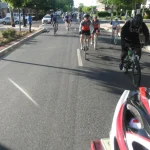 SURVICE Employees biking on Main St. Bel Air, MD