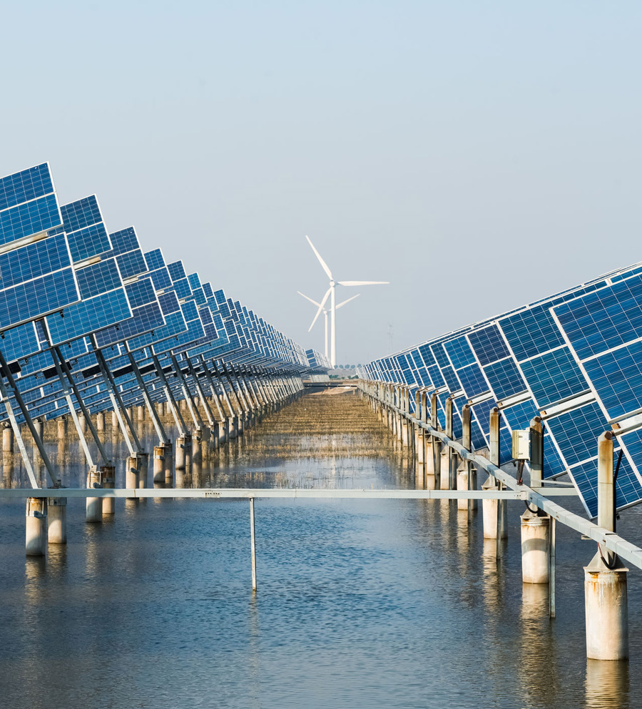 solar panels and windmills