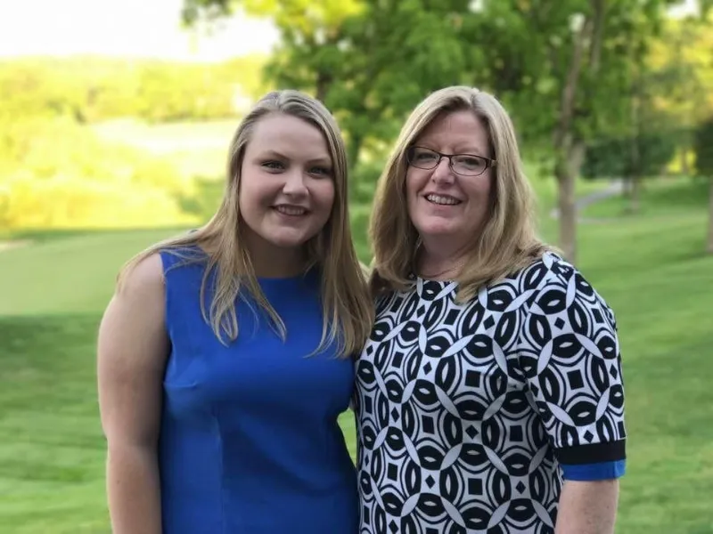 LeAnne with her daughter, Hannah, at a wedding.
